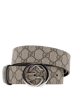 Gucci двосторонній ремінь з канвою gg supreme бежевий чоловічий 187471 - фото 1