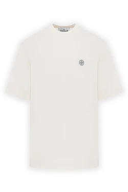 Stone Island футболка белая из хлопкового джерси с нашивкой compass 187511 - фото 1