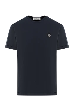Stone Island футболка синяя из хлопкового джерси с нашивкой compass 187513 - фото 1