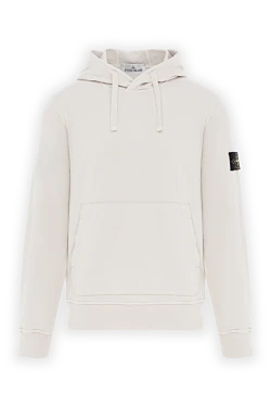 Stone Island худи из органического хлопкового флиса с капюшоном бежевое 187543 - фото 1