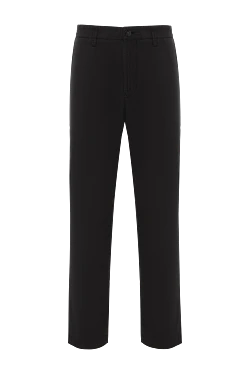 Stone Island брюки из хлопка мужские черные с логотипом 187564 - фото 1