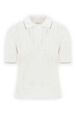 Peserico women's cotton crepe jersey polo shirt white 187656 - photo 1