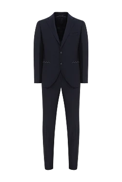 Lubiam single-breasted blue suit for men made of wool 187714 - photo 1