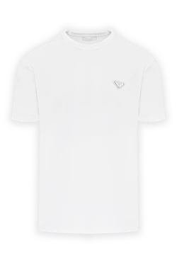 Prada футболка махровая белая мужская из хлопка 187733 - фото 1