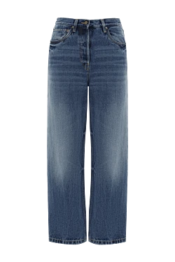 Prada жіночі джинси з ефектом потертості сині 187735 - фото 1