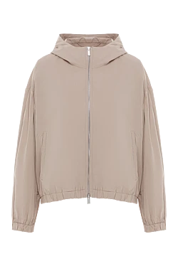 Peserico loose-fitting hooded jacket in beige taffeta 187794 - photo 1