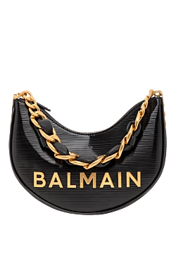Balmain сумка soft moon 1945 из тисненой телячьей кожи черная 188073 - фото 1