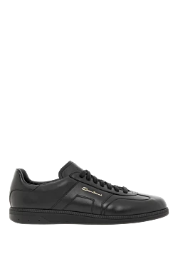Santoni мужские культовые кроссовки dbs oly из черной кожи 188198 - фото 1
