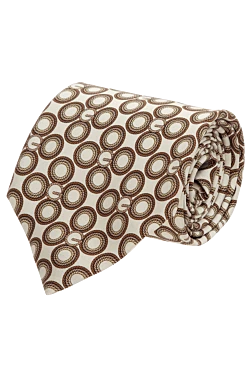 Gucci галстук из шелка бежевый мужской 882072 - фото 1
