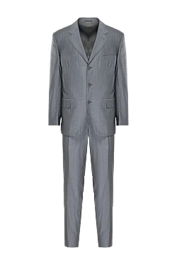 Canali костюм чоловічий з вовни та шовку сірий 935964 - фото 1