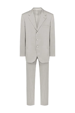 Brioni костюм мужской из шерсти и шелка серый 950164 - фото 1