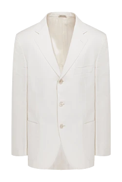 Lardini піджак з бавовни та шовку білий чоловічий 953080 - фото 1