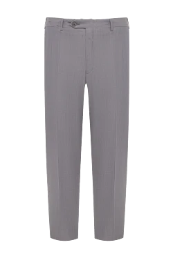 Brioni штани з вовни та шовку сірі чоловічі 966178 - фото 1