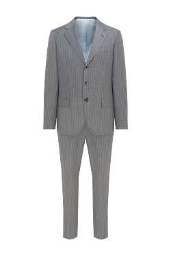 Brioni костюм мужской из шерсти и шелка серый 990640 - фото 1
