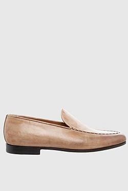 Bontoni beige leather loafers for men 996468 - photo 1