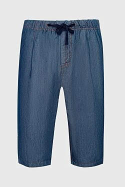 Dolce & Gabbana шорти з шовку та бавовни сині чоловічі 996483 - фото 1