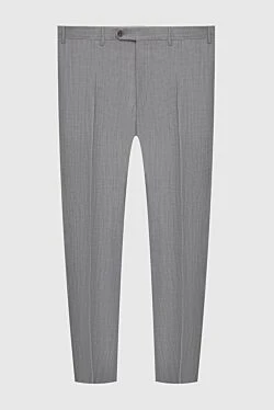 Canali штани з вовни та мохера сірі чоловічі 996826 - фото 1
