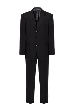 Brioni костюм мужской из шерсти, кашемира и шелка черный 999345 - фото 1