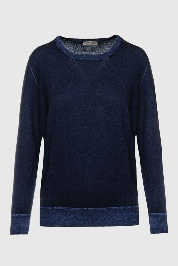 Gran Sasso blue womens cashmere jumper with contrasting cuffs 155843 - photo 1