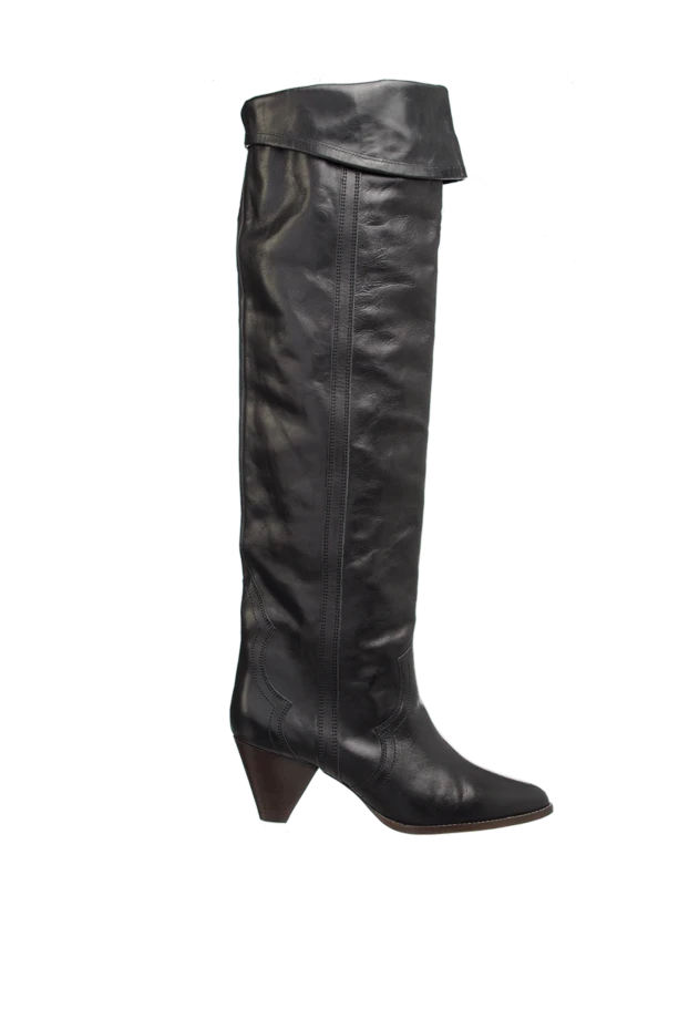 Isabel Marant thigh-high boots women's leather high with slanted heels black 156393 - photo 1