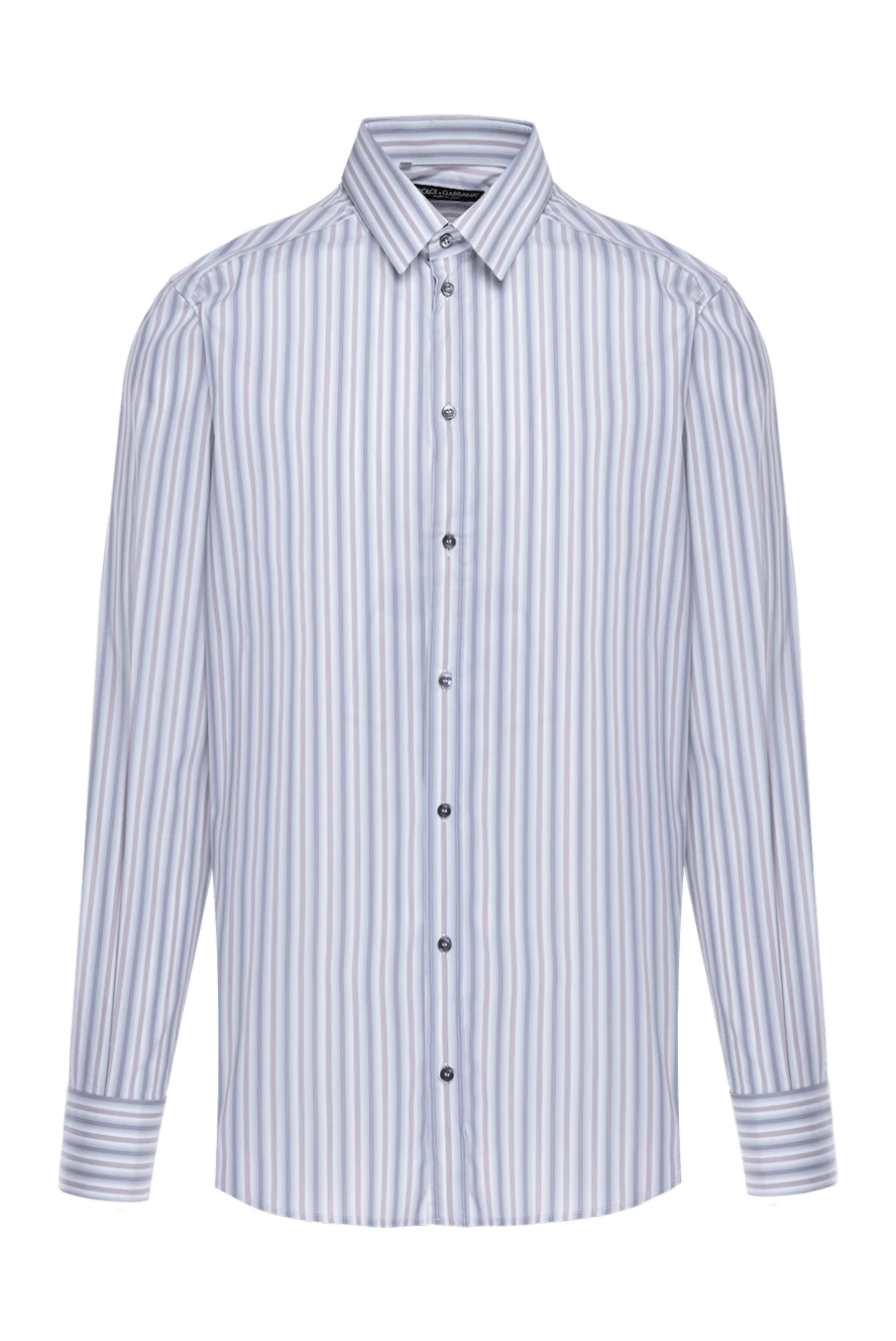 Dolce & Gabbana чоловіча блакитна сорочка у смужку 115119 - фото 1