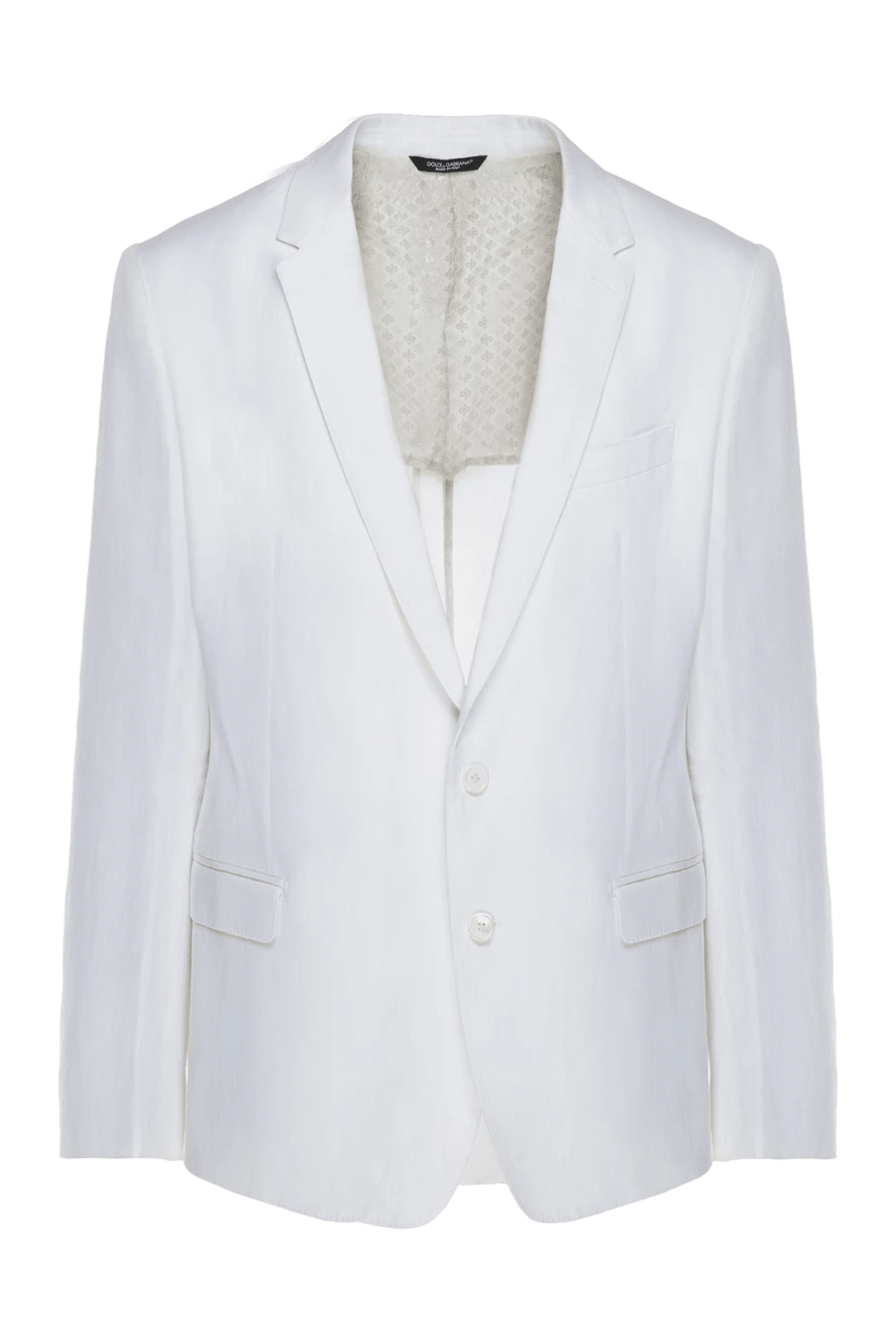 Dolce & Gabbana піджак із льону білий чоловічий 118853 - фото 1