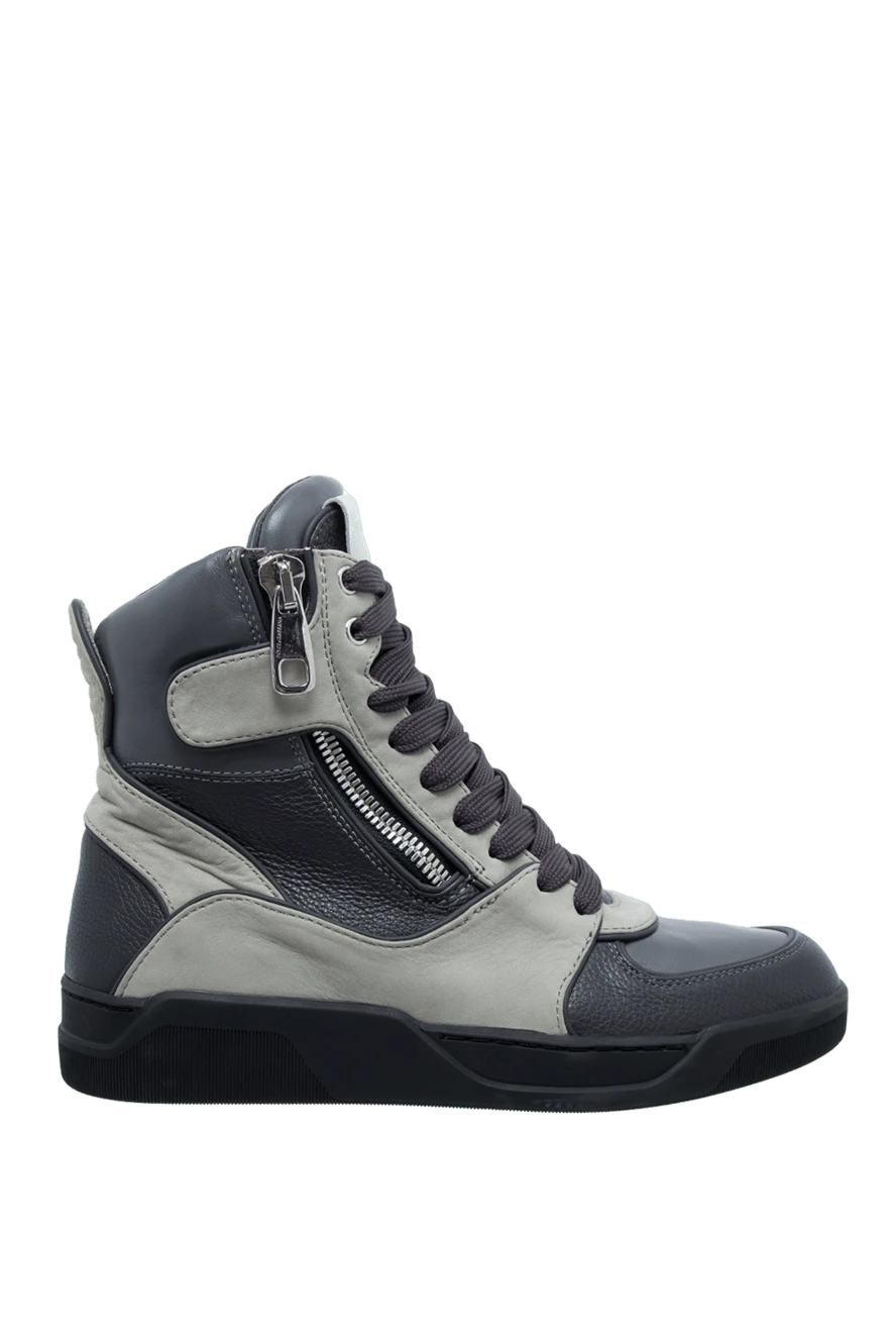 Dolce & Gabbana gray leather sneakers for men 130512 - photo 1