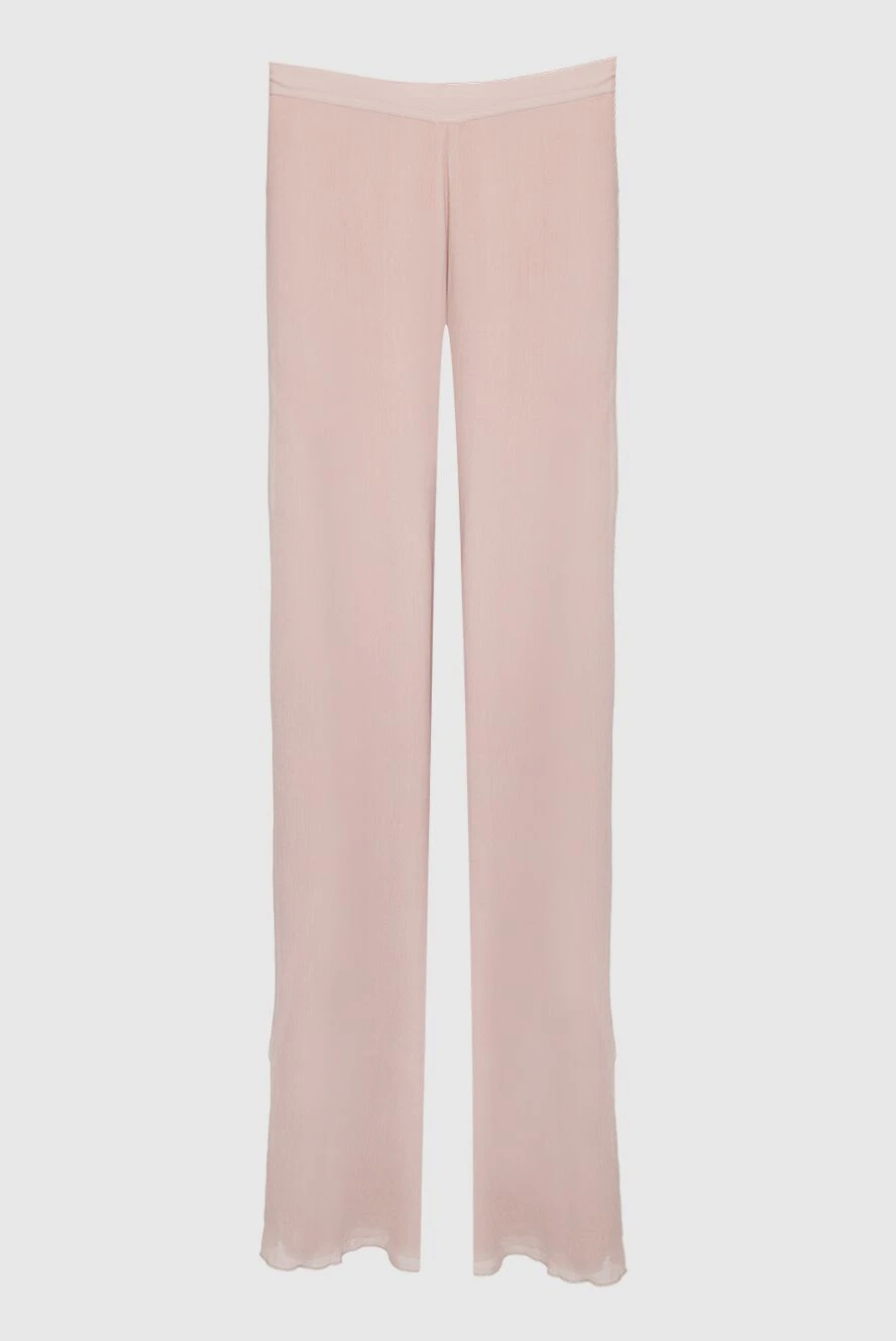 Ermanno Scervino женские брюки шелковые свободного кроя бежевые 130521 - фото 1