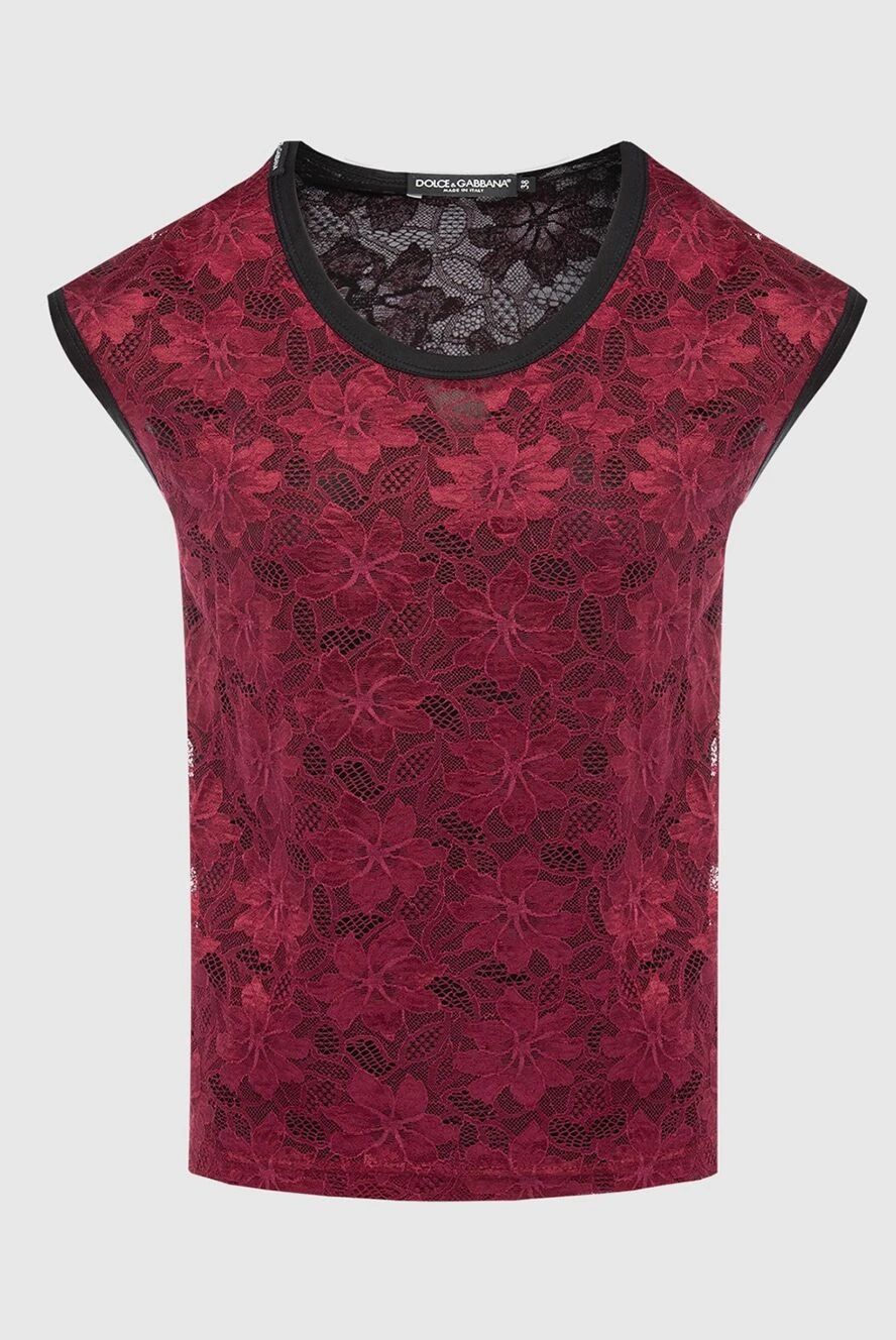 Dolce & Gabbana топ з нейлону та еластану червоний жіночий 130614 - фото 1