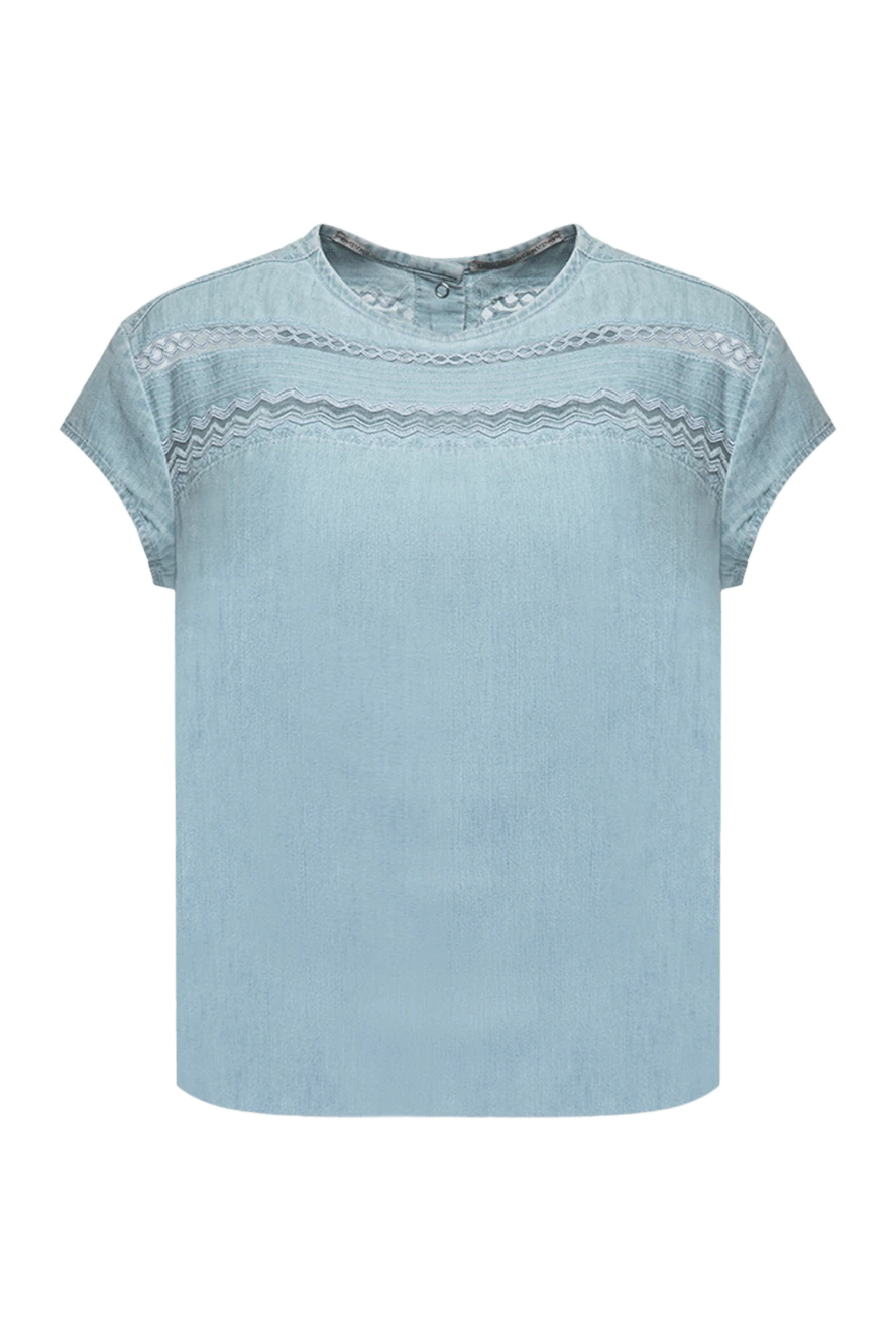 Ermanno Scervino топ из хлопка голубой женский голубой 132010 - фото 1