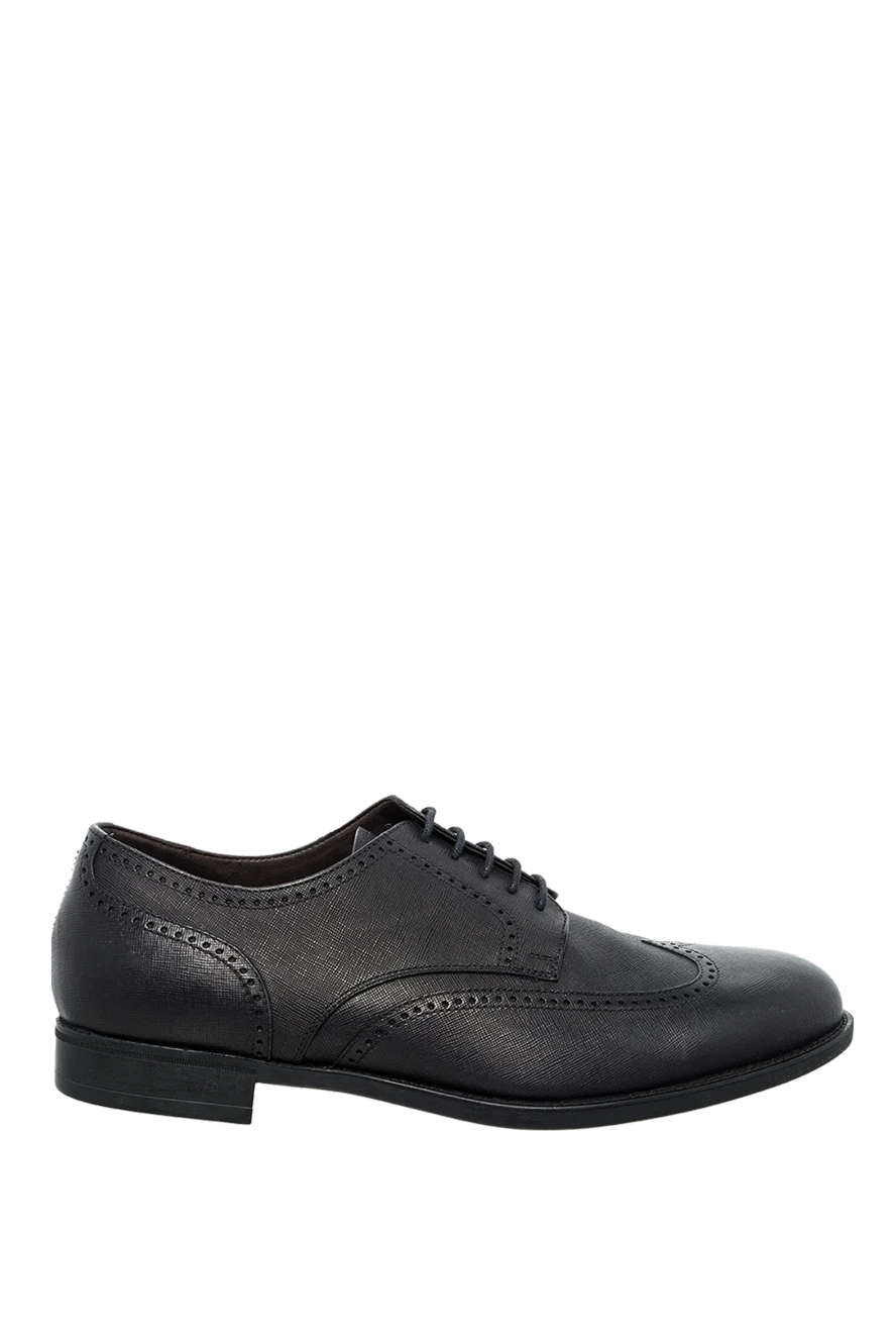 Fratelli Rosetti black wingtip brogue derby shoes for men made of embossed saffiano-effect leather 132846 - photo 1