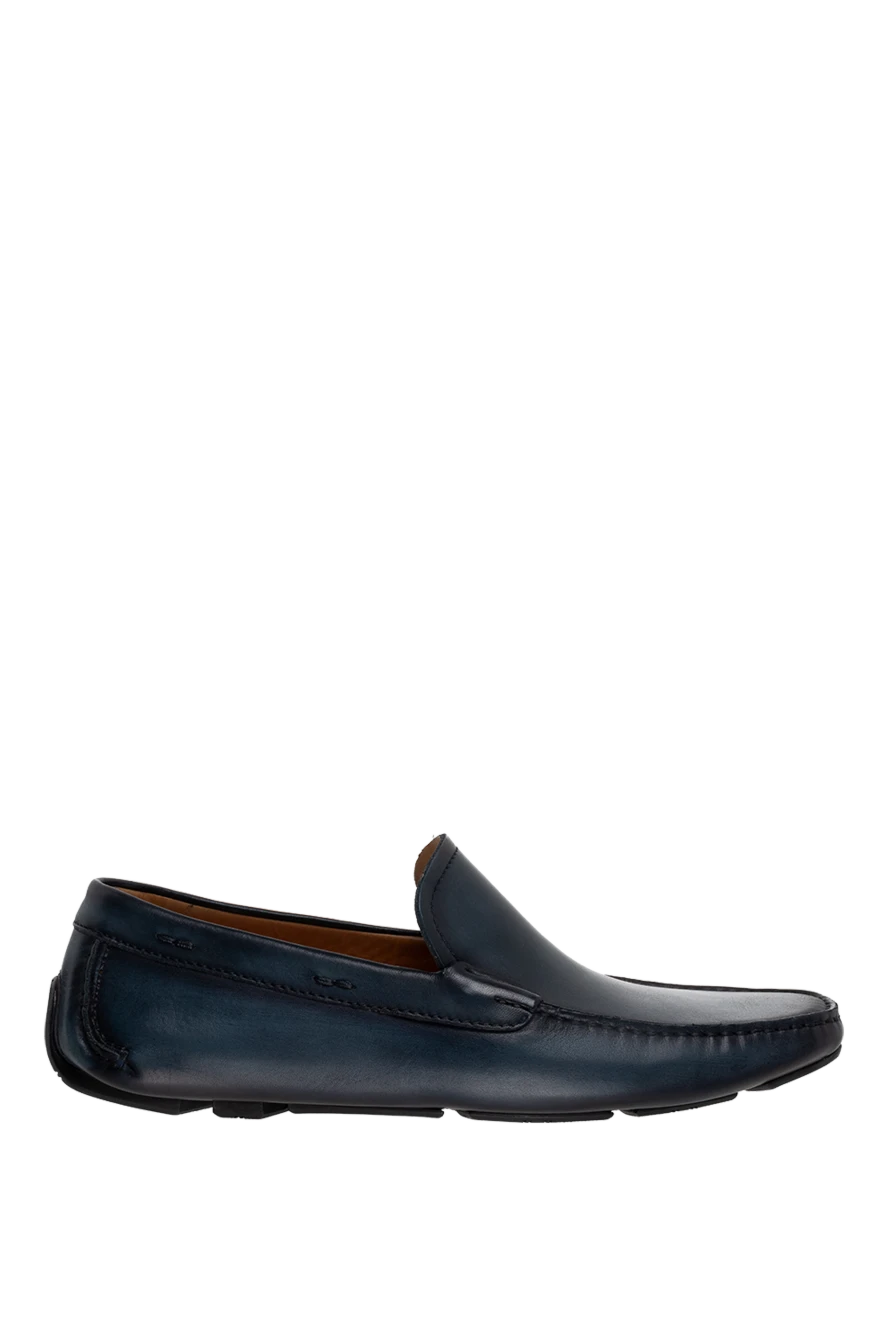 Magnanni мокасини чоловічі зі шкіри сині 133555 - фото 1