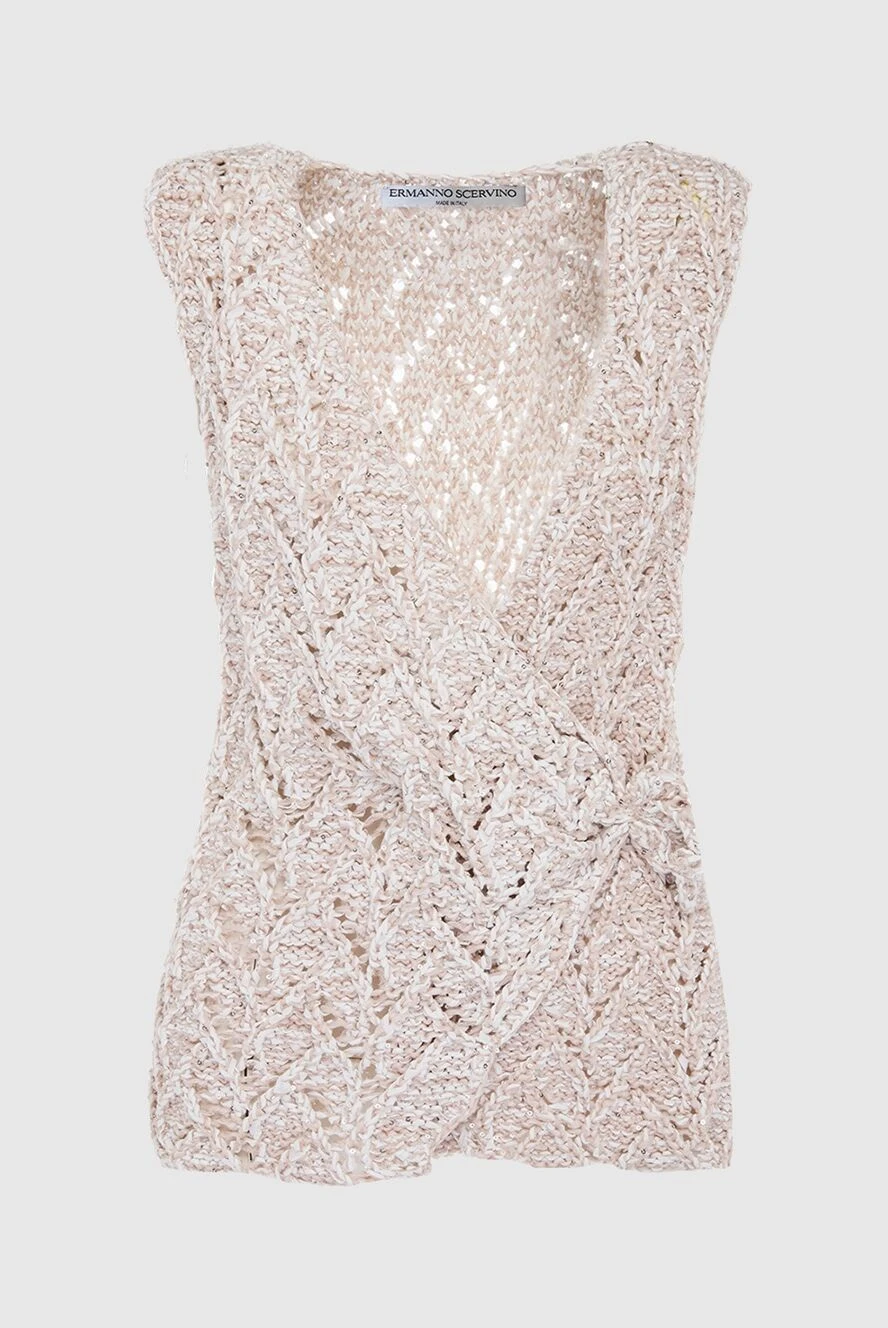 Ermanno Scervino топ из полиамида женский бежевый из полиамида 133803 - фото 1
