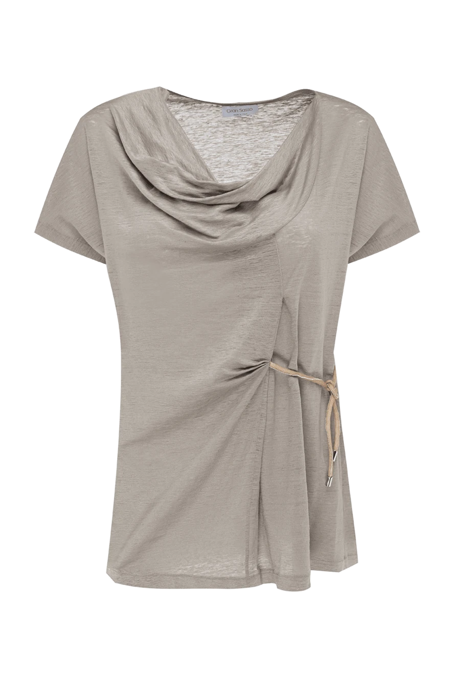 Gran Sasso beige linen top for women 134542 - photo 1