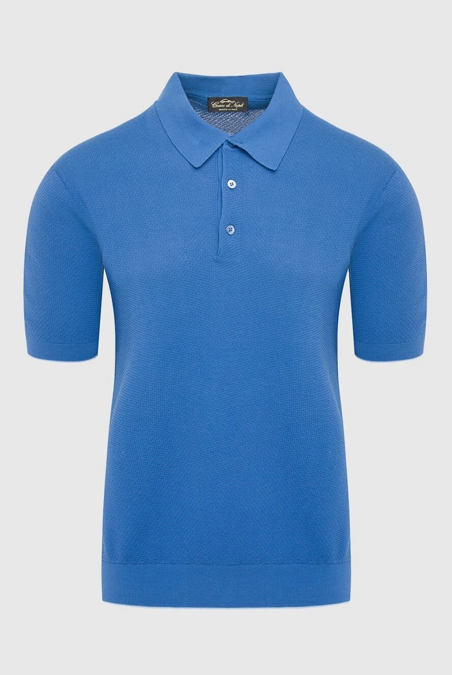 Cesare di Napoli men's dark blue mesh cotton polo shirt 134992 - photo 1