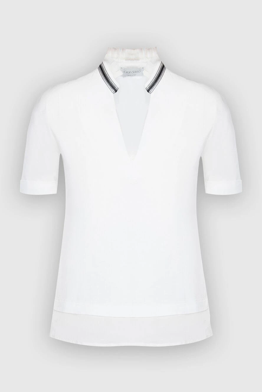 Gran Sasso polo made of cotton and silk white for women 135884 - photo 1