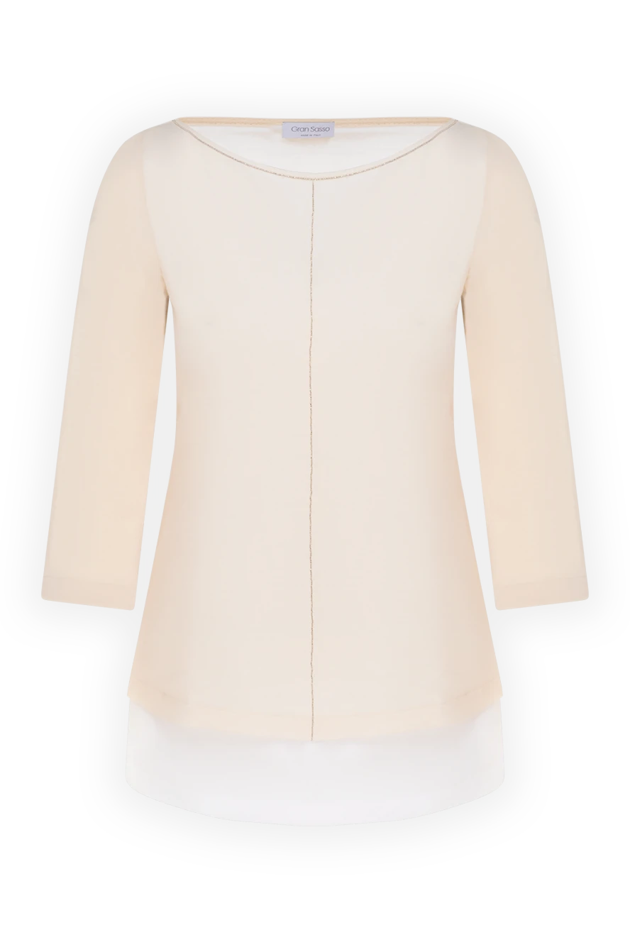 Gran Sasso beige cotton and polyamide t-shirt for women 135896 - photo 1
