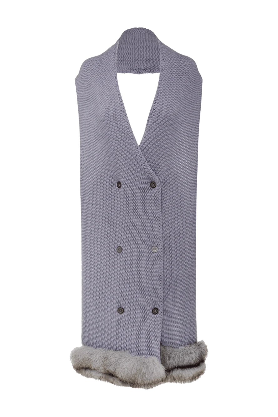 Casheart women's gray cashmere vest scarf with fur 136826 - photo 1
