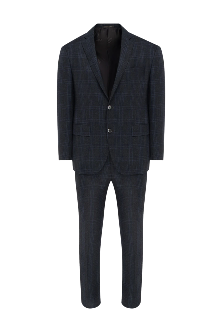Corneliani костюм шерстяной черный в контрастную клетку мужской 137508 - фото 1