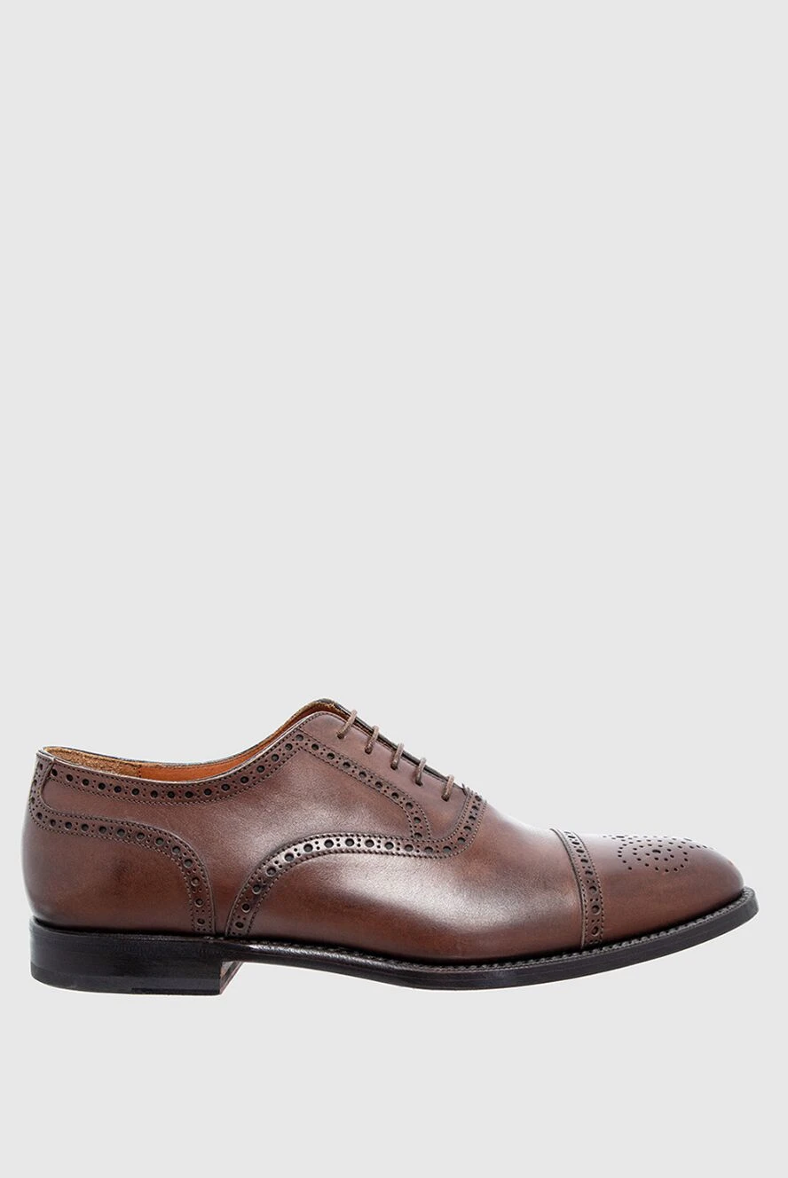 W.Gibbs туфлі оксфорди cap toe броги коричневі шкіряні чоловічі 137759 - фото 1