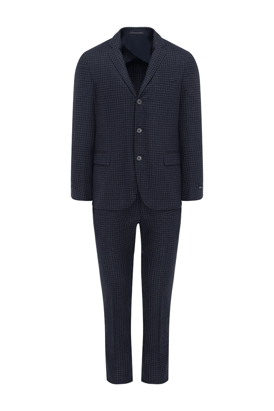 Corneliani костюм шерстяной черный в клетку мужской 137909 - фото 1