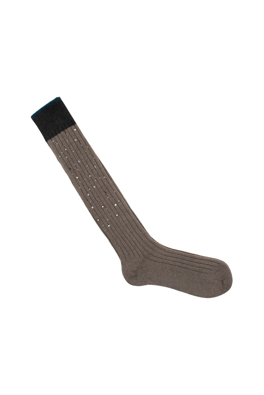 Story Loris women's leg warmers with sequins, brown 138158 - photo 1