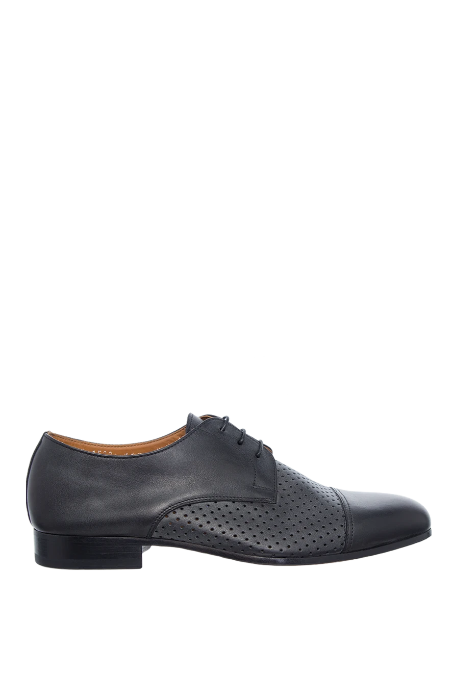 Doucal`s туфлі дербі cap-toe чорні шкіряні з брогованою вставкою чоловічі 139826 - фото 1
