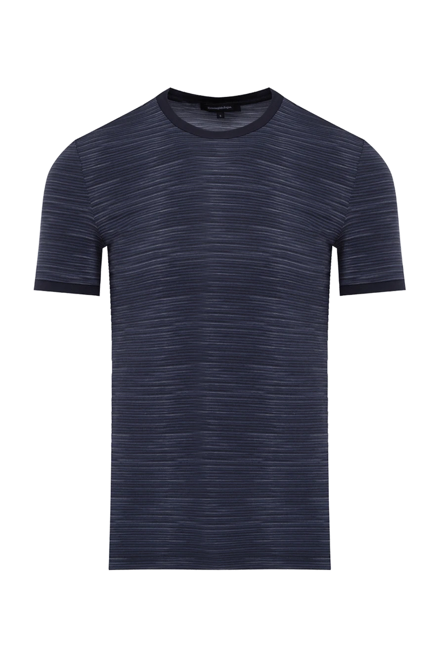 Ermenegildo Zegna футболка из модала и эластана синяя мужская 140612 - фото 1