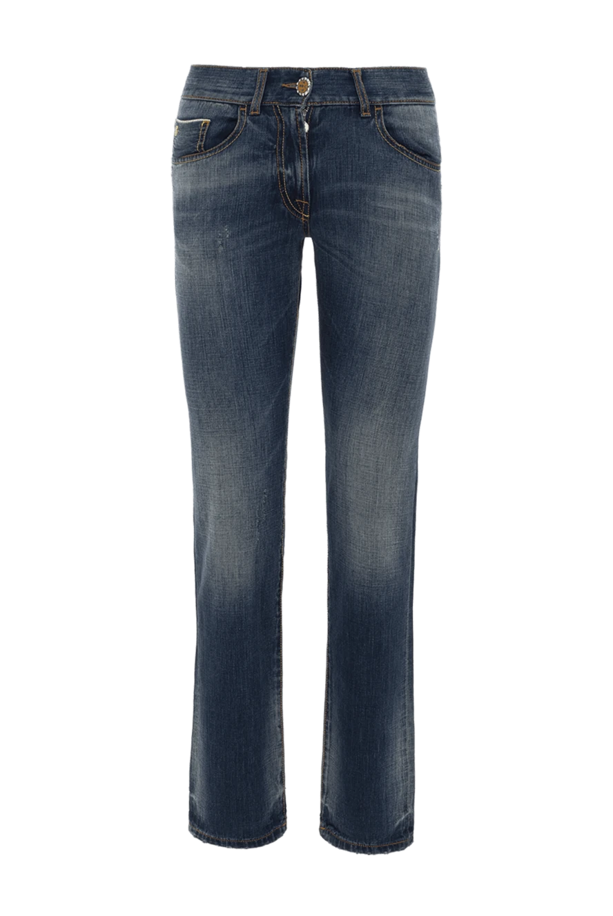 Scissor Scriptor blue women's cotton jeans with decorations 141736 - photo 1