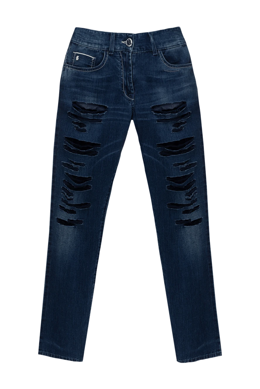 Scissor Scriptor dark blue women's ripped jeans 141739 - photo 1