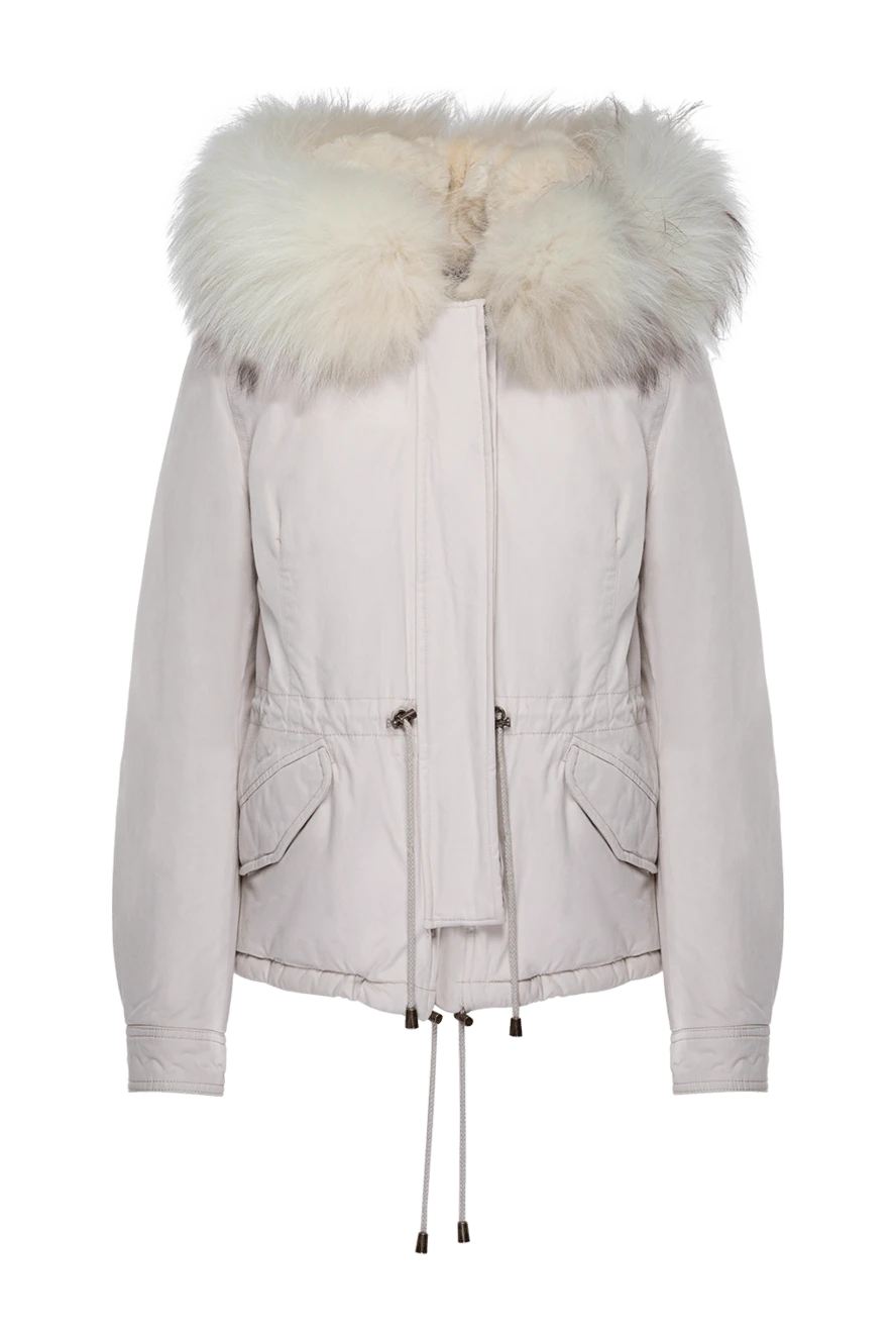 Alessandra Chamonix women's white parka made of cotton and natural fur 142050 - photo 1