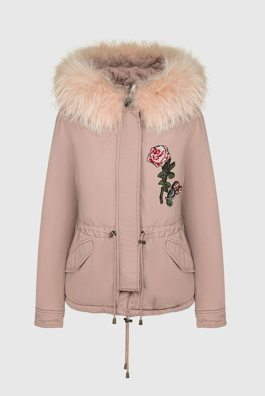 Alessandra Chamonix women's pink parka made of cotton and natural fur 142051 - photo 1