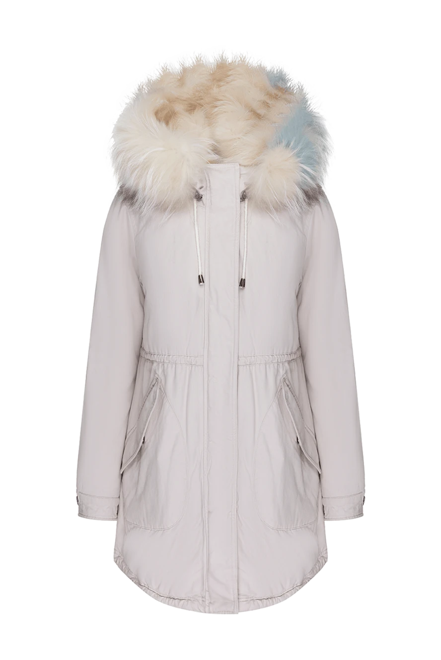 Alessandra Chamonix women's white parka made of cotton and natural fur 142055 - photo 1