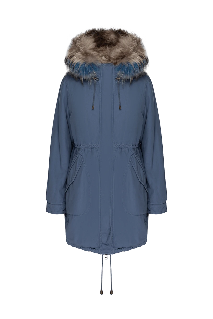 Alessandra Chamonix women's blue parka made of cotton and natural fur 142056 - photo 1